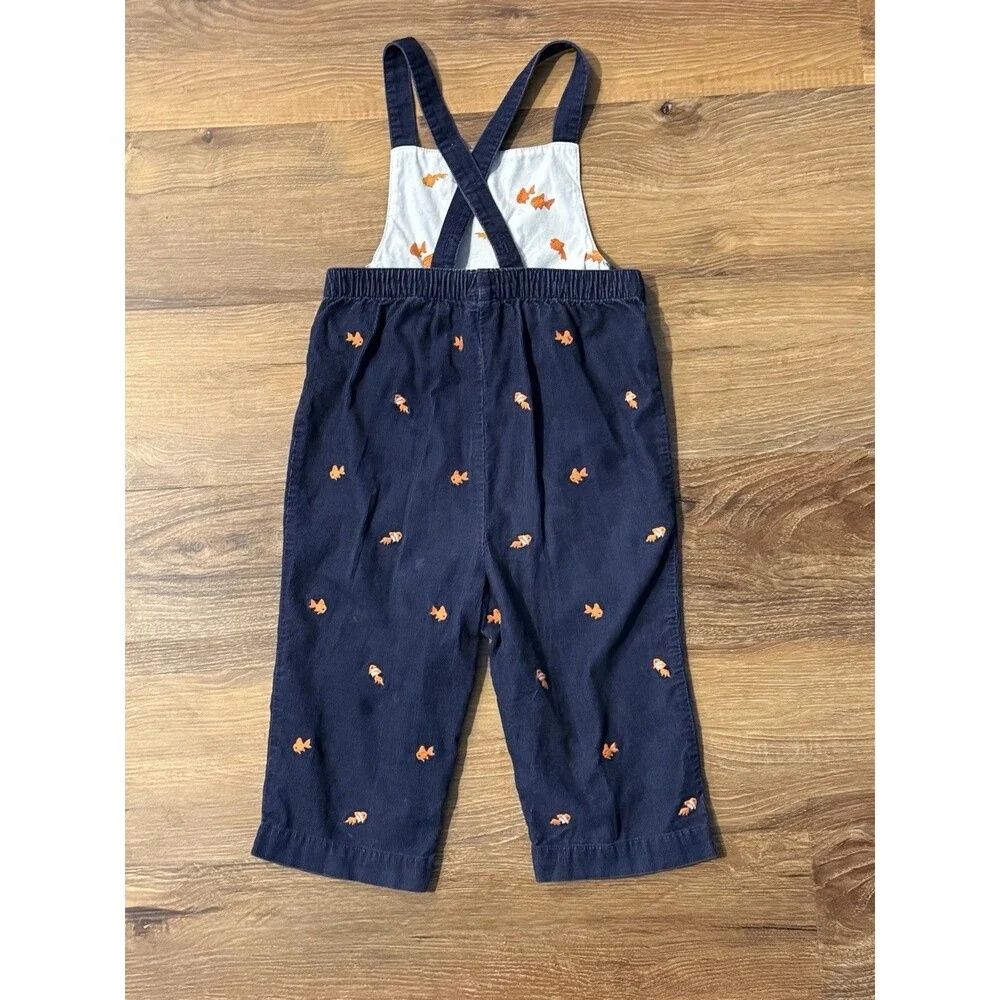 Vintage HTF Gymboree 2004 Corduroy My Pet Goldfish Fish Overall Romper 12-18 Mon